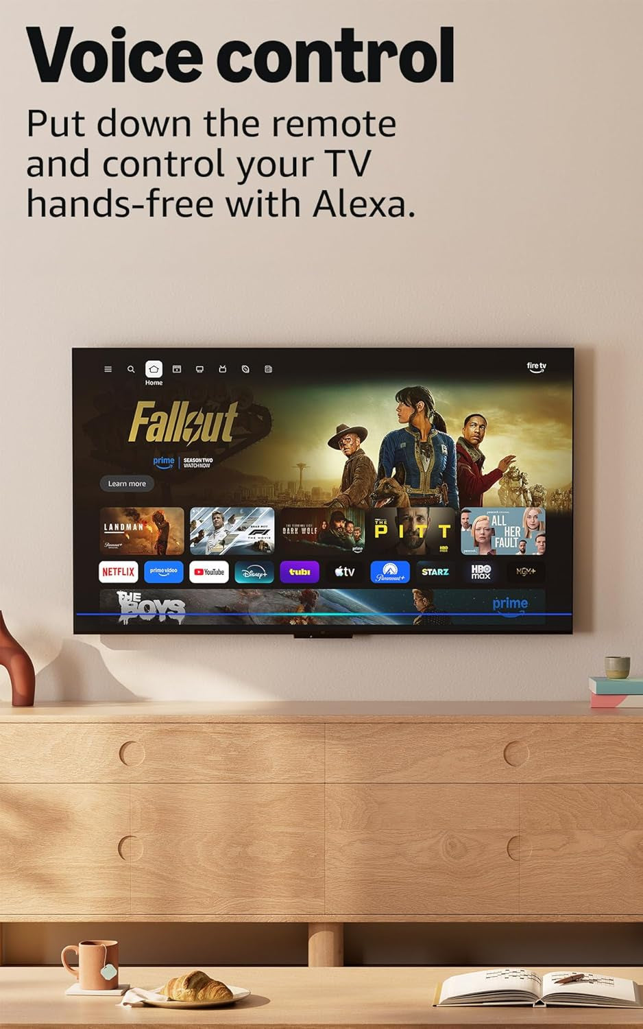 Ember 55" QLED Series with Fire TV (Newest Model), 4K Ultra HD Smart TV, HDR10+, Dolby Vision, Dolby Audio, Quad-Core Processor, Find Shows Faster with Alexa+