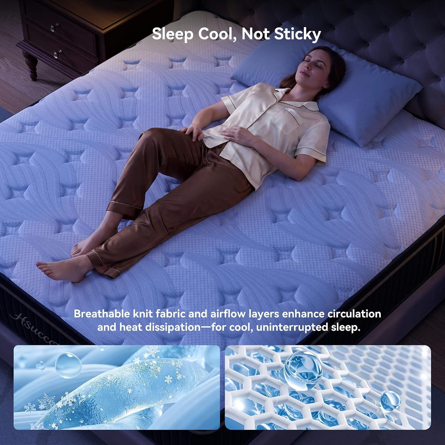 Queen 14 Inch Hybrid Mattress in a Box, Medium Firm for Side Sleepers