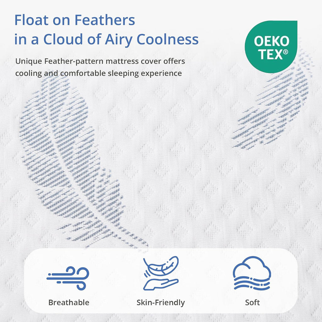 EGOHOME Firm Queen Mattress 14 Inch Memory Foam Mattresses Bed in a Box with Gel Foam and Removeable Fiberglass Free Cover for Cool Sleep and Back Pain Relief, Certipur-Us Certified