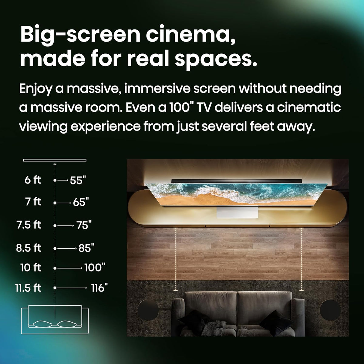 65" U7 Mini-Led ULED 4K UHD Best Premium Gaming Smart Google TV (65U7SG, 2026 NEW) - Hi-Qled, Native 165Hz, VRR 330, HDR10+, Dolby Vision IQ · Atmos, IMAX Enhanced, Anti-Reflection, 2.1.2 Ch