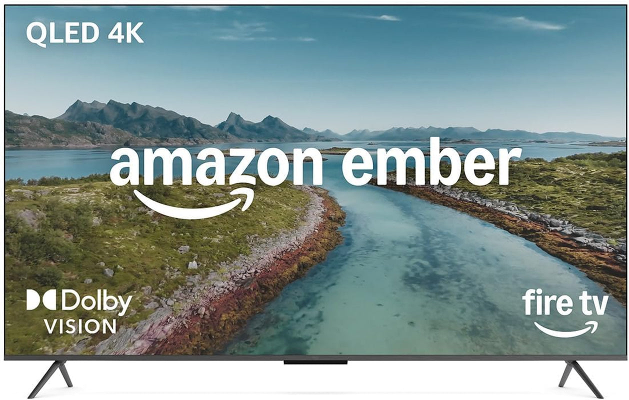 Ember 55" QLED Series with Fire TV (Newest Model), 4K Ultra HD Smart TV, HDR10+, Dolby Vision, Dolby Audio, Quad-Core Processor, Find Shows Faster with Alexa+