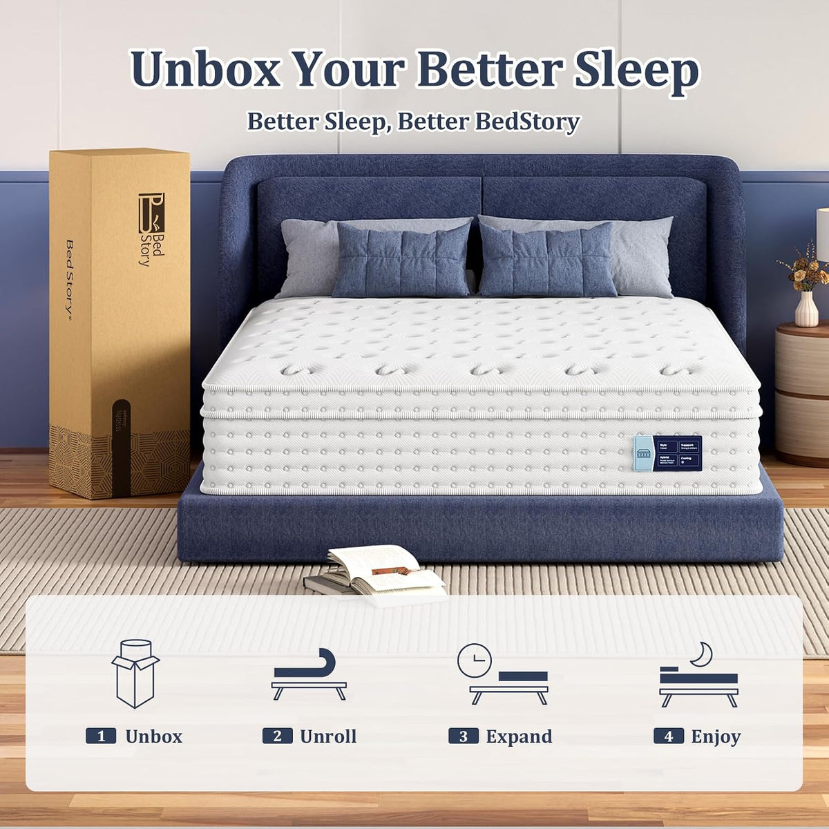 14 Inch Firm King Hybrid Mattress in a Box, 365-Night Trial