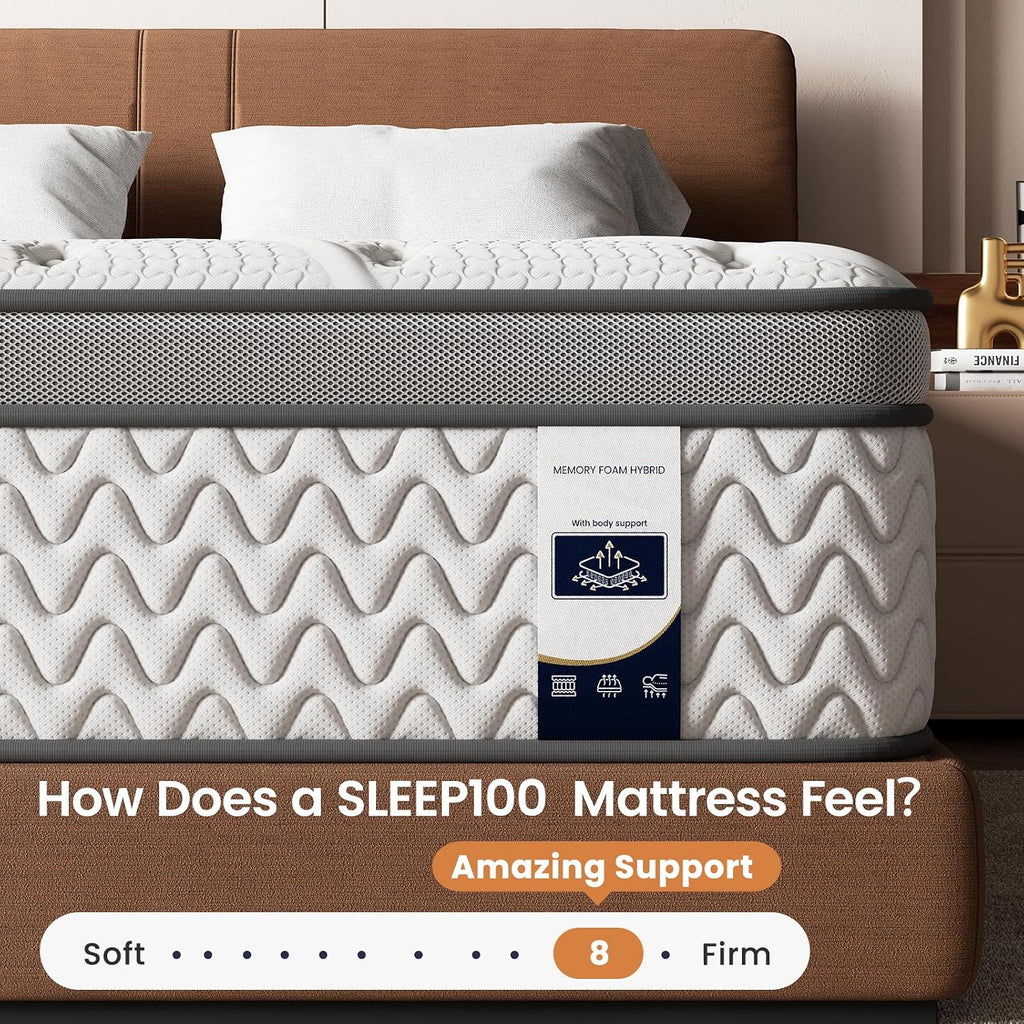 Firm Queen Mattress 12 Inches - Cooling 5-Zone Deep Sleep Mattress with Extra Lumbar & Shoulder Support, Hotel Collection Hybrid Single Mattresses Pain Relief - Fiberglass Free
