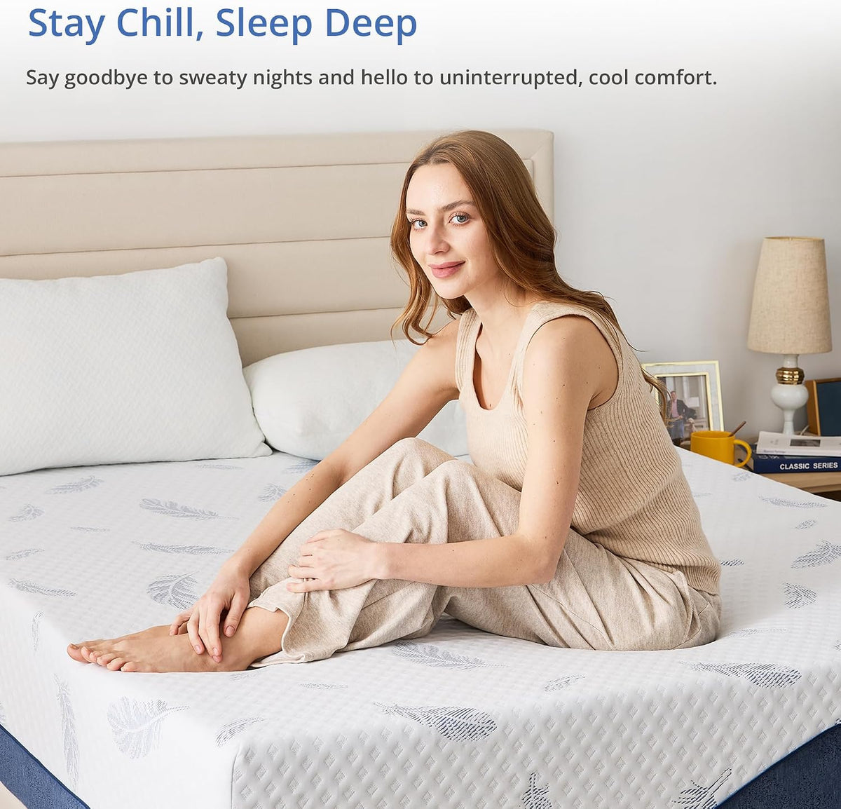 EGOHOME Firm Queen Mattress 14 Inch Memory Foam Mattresses Bed in a Box with Gel Foam and Removeable Fiberglass Free Cover for Cool Sleep and Back Pain Relief, Certipur-Us Certified