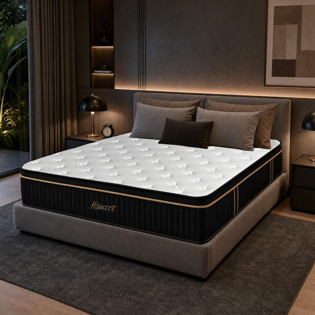 Queen 14 Inch Hybrid Mattress in a Box, Medium Firm for Side Sleepers