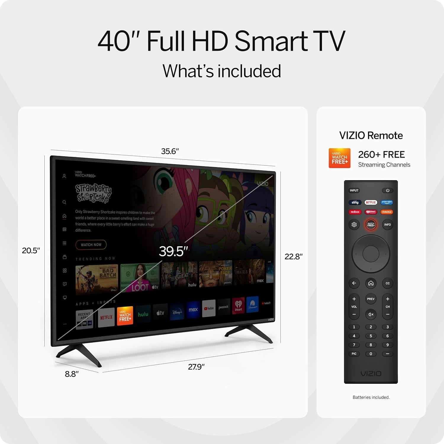 40-Inch D-Series Full HD 1080P Smart TV with AMD Freesync, Apple Airplay and Chromecast Built-In, Alexa Compatibility, D40F-J09, 2022 Model
