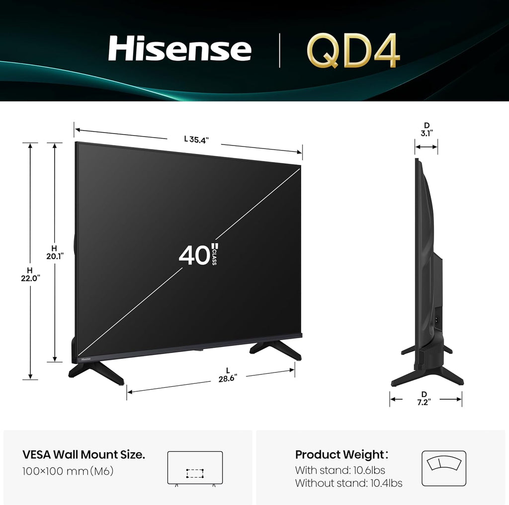 40-Inch Class QD4 Series Hi-Qled FHD Smart Fire TV (40QD4QF) - Quantum Dot Color, DTS Virtual: X, Alexa Built In, Slim Bezel Design