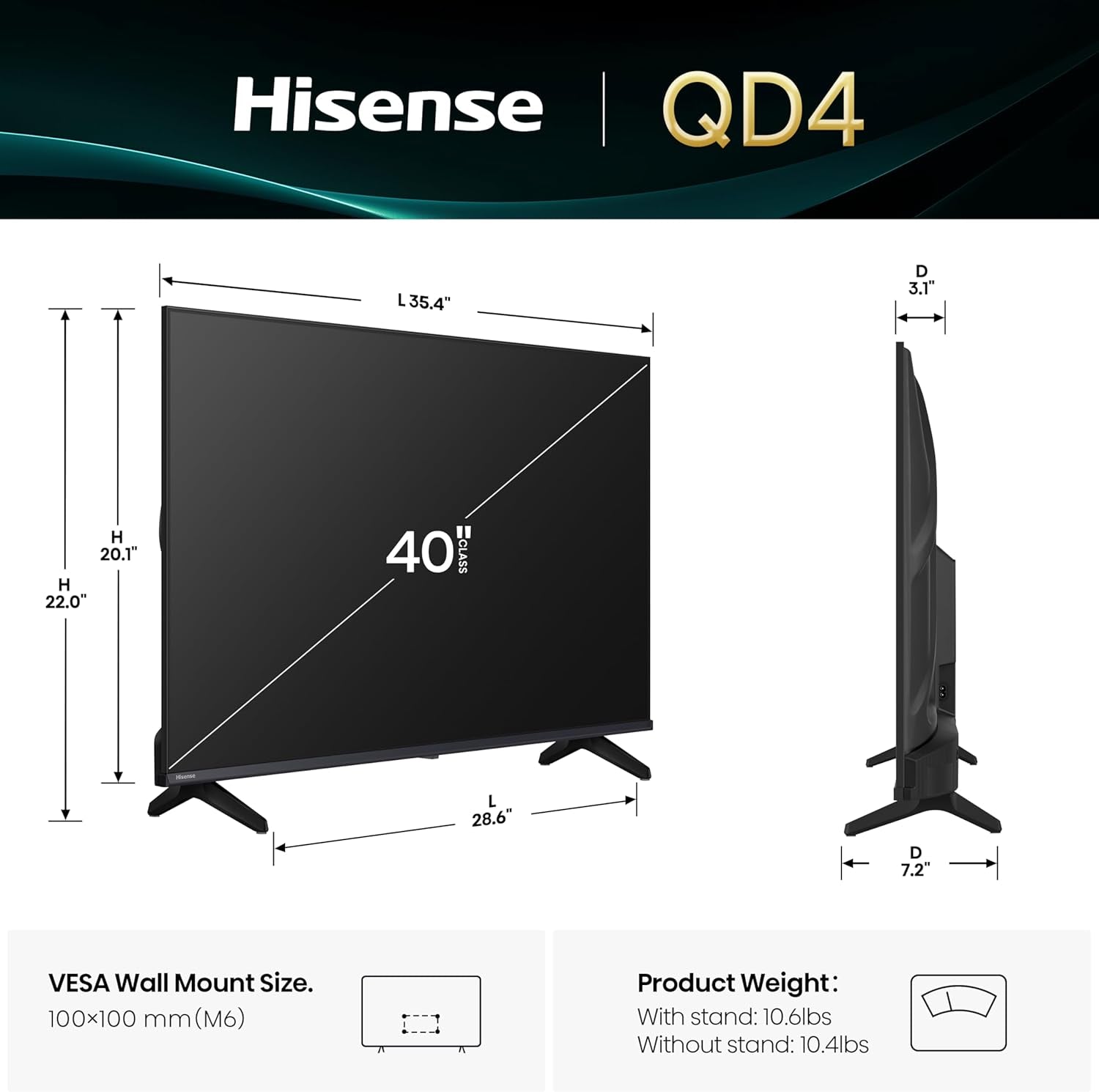 40-Inch Class QD4 Series Hi-Qled FHD Smart Fire TV (40QD4QF) - Quantum Dot Color, DTS Virtual: X, Alexa Built In, Slim Bezel Design