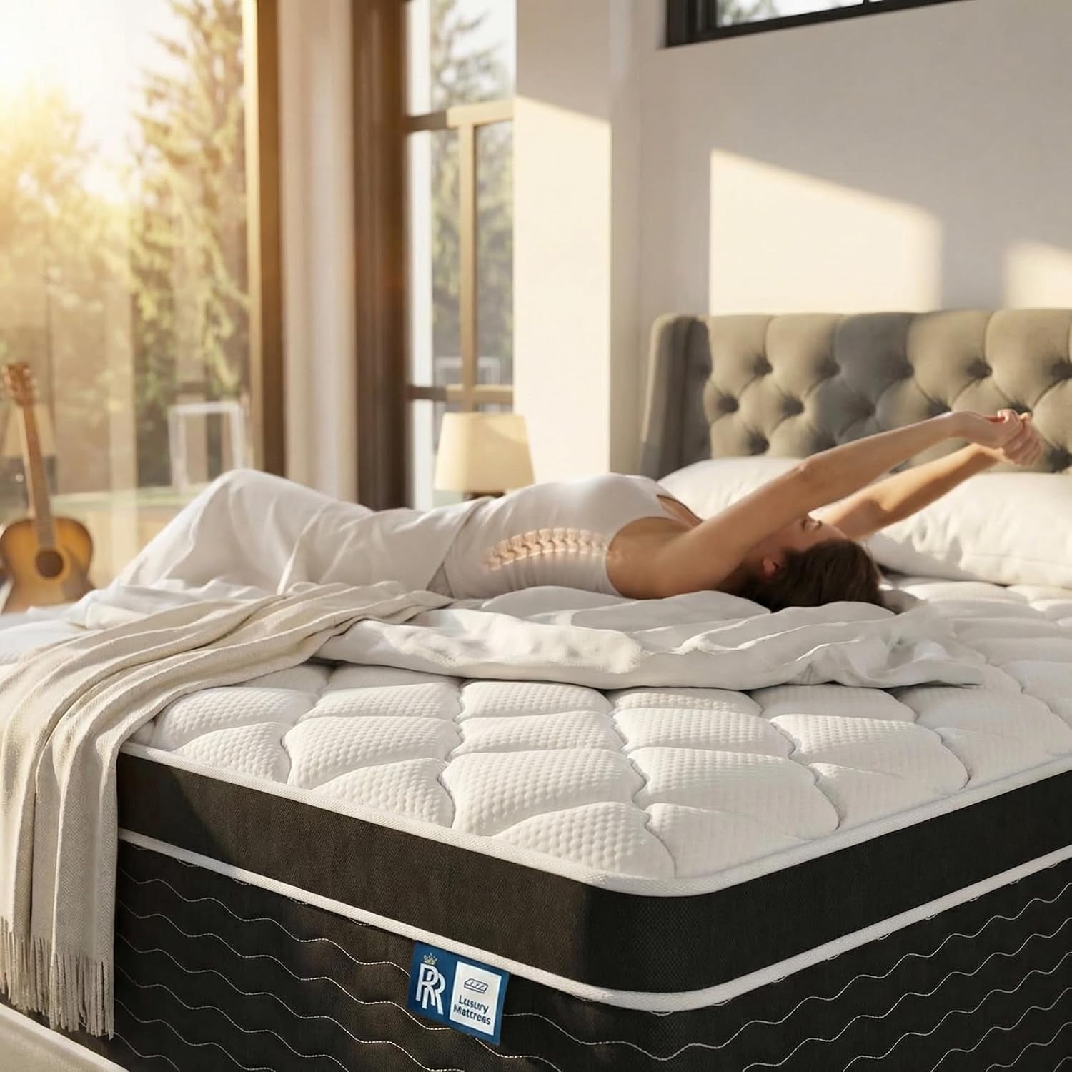 Luxury Hybrid Cooling Gel Foam Firm Queen Mattress 14 Inch in a Box