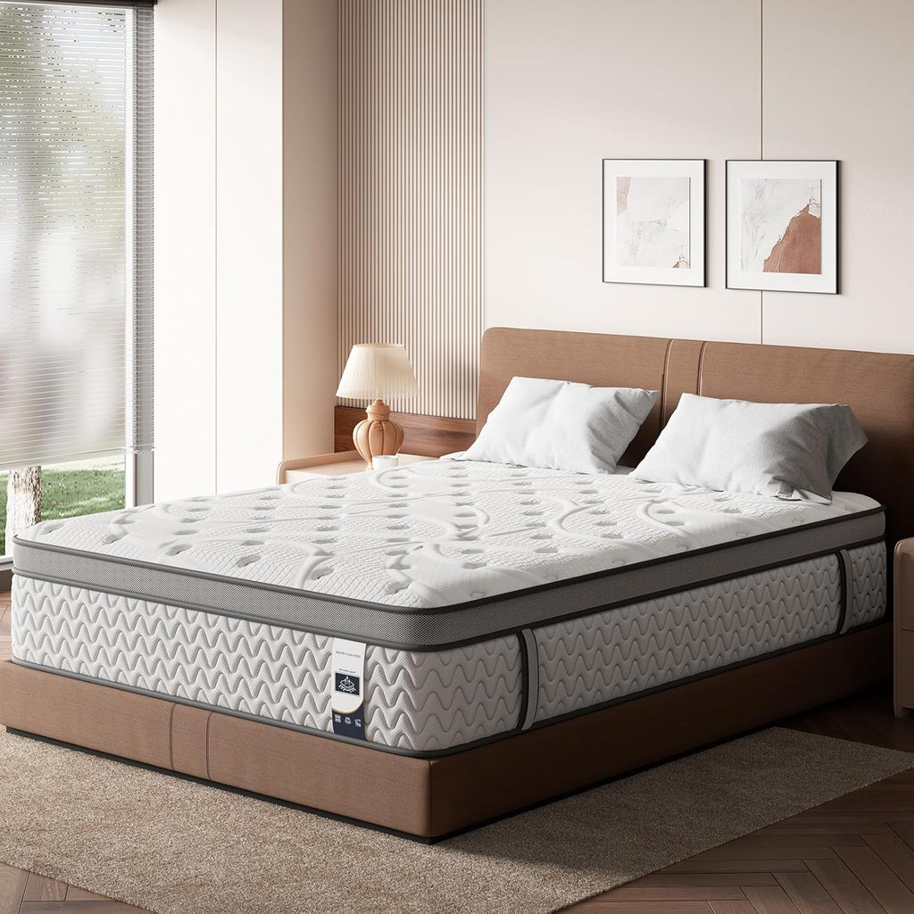 Firm Queen Mattress 12 Inches - Cooling 5-Zone Deep Sleep Mattress with Extra Lumbar & Shoulder Support, Hotel Collection Hybrid Single Mattresses Pain Relief - Fiberglass Free
