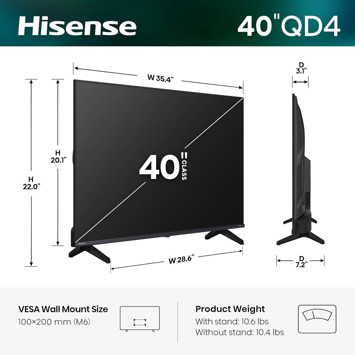 40-Inch Class QD4SR Series Hi-Qled FHD Smart Roku TV (40QD4SR, 2026 Model) – Hi-Qled Color, Dolby Audio, Compatible with Alexa, Full Array LED, Slim Bezel Design