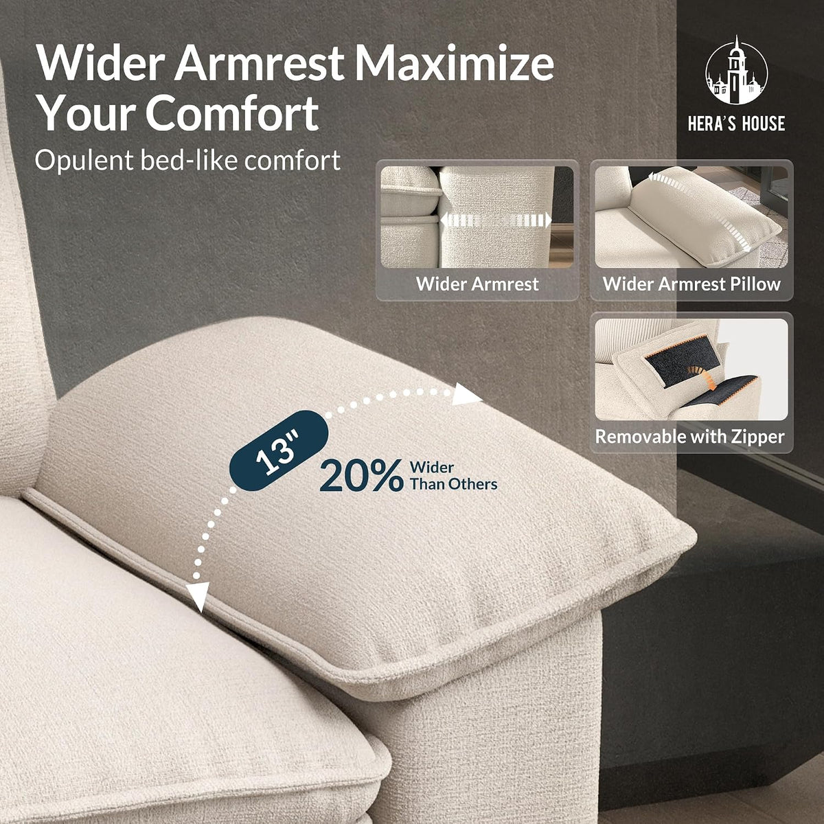 124" Oversized Modular Sectional L Shaped Sofa,Chenille White