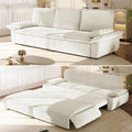 94.5'' King Size Sleeper Sofa Bed, Comfy Corduroy Pull Out Couch, Beige