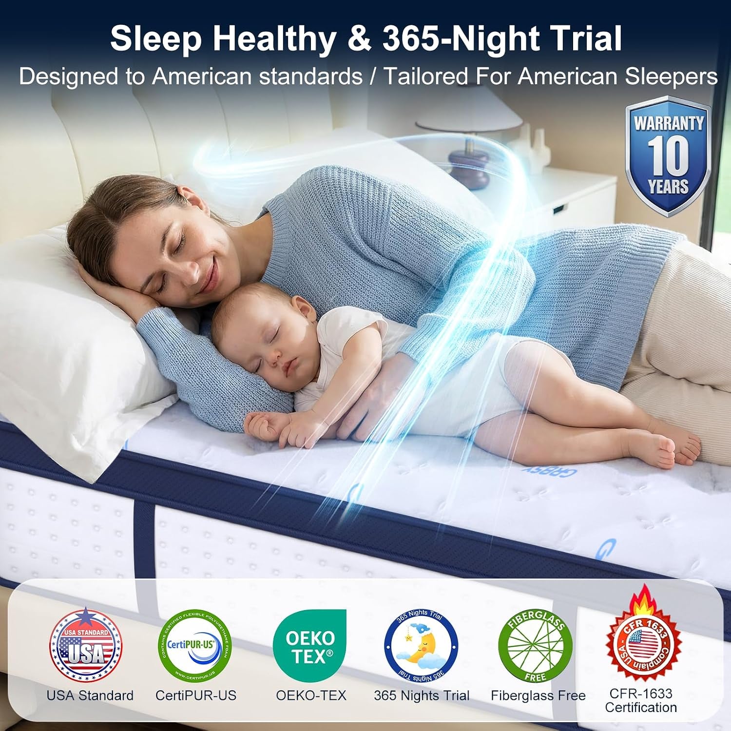 14 Inch King Mattress, Upgraded 7-Zone Support Hybrid King Size Mattress in a Box with Cooling Gel Memory Foam & Pocket Coils for Back Pain Relief, 365-Night Trial, Motion Isolation, Medium Firm