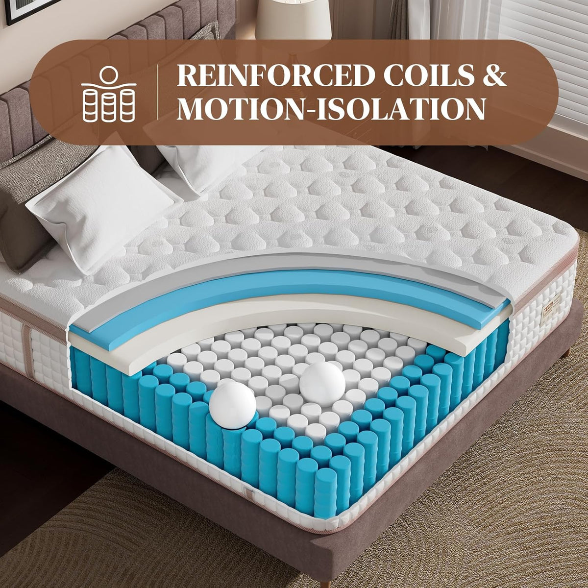 Extra Firm Queen Mattress 14 Inch, Luxury Hybrid Mattress in a Box for Deep Sleep & Lumbar Support, Certipur-Us & Zero Fiberglass, 365-Night Trial