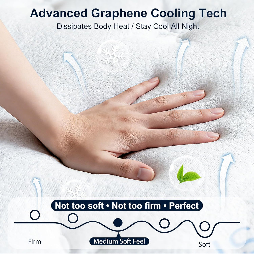14 Inch King Mattress, Upgraded 7-Zone Support Hybrid King Size Mattress in a Box with Cooling Gel Memory Foam & Pocket Coils for Back Pain Relief, 365-Night Trial, Motion Isolation, Medium Firm