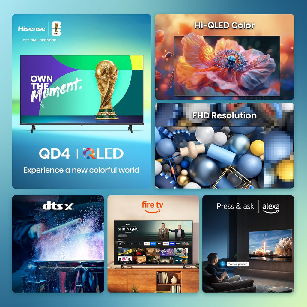 40-Inch Class QD4 Series Hi-Qled FHD Smart Fire TV (40QD4QF) - Quantum Dot Color, DTS Virtual: X, Alexa Built In, Slim Bezel Design