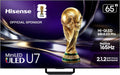 65" U7 Mini-Led ULED 4K UHD Best Premium Gaming Smart Google TV (65U7SG, 2026 NEW) - Hi-Qled, Native 165Hz, VRR 330, HDR10+, Dolby Vision IQ · Atmos, IMAX Enhanced, Anti-Reflection, 2.1.2 Ch