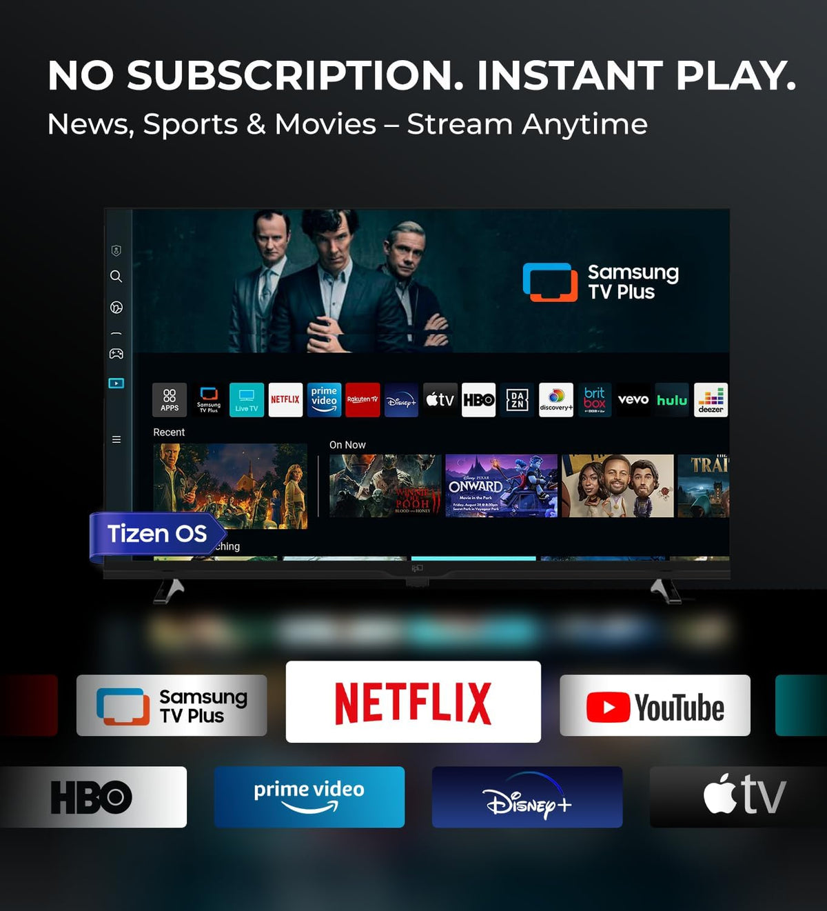40 Inch Smart TV 1080P Full HD Powered by Tizen OS Dolby Audio