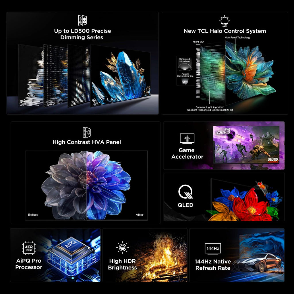 50 Inch Class QM6K Series | Mini LED QLED 4K HDR | 50QM6K, Latest Model | 120HZ-144HZ High Brightness Smart Google TV Dolby Atmos Onkyo Audio | Voice Remote Alexa Gaming Streaming Television