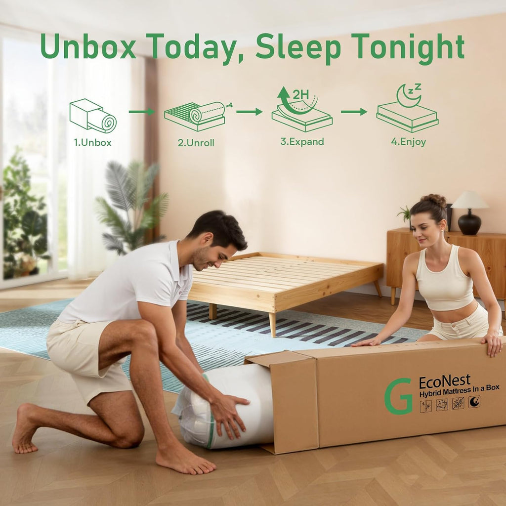 King Size Mattress 14 Inch, Hybrid King Memory Foam Mattress Medium Firm with 7-Zone Pocketed Coils for Back Pain Relief, Bed Mattresses in a Box, 365-Night Trial, Certipur-Us, Motion Isolation
