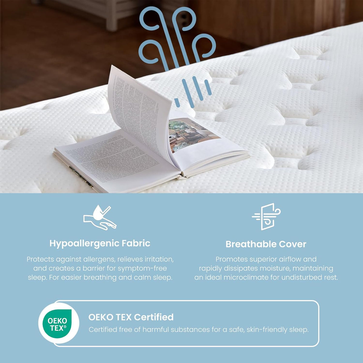 14 Inch King Hybrid Mattress, Medium Firm Support