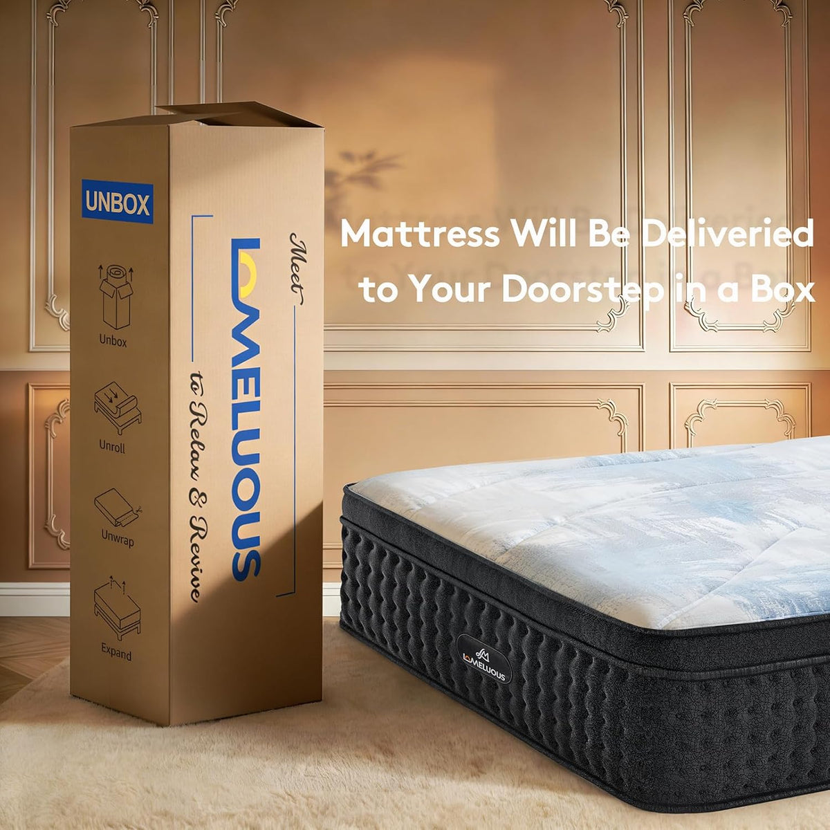 Hybrid Mattress Queen,14”Pocket Spring Gel Memory Foam Mattress