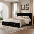 Queen Bed Frame with Silverside Wingback Headboard, Black