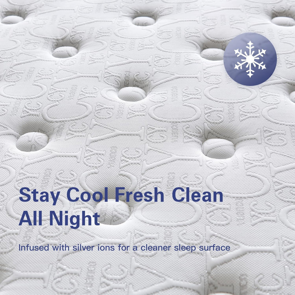King Size Mattress 14 Inch Medium Plush Hybrid Mattress in a Box