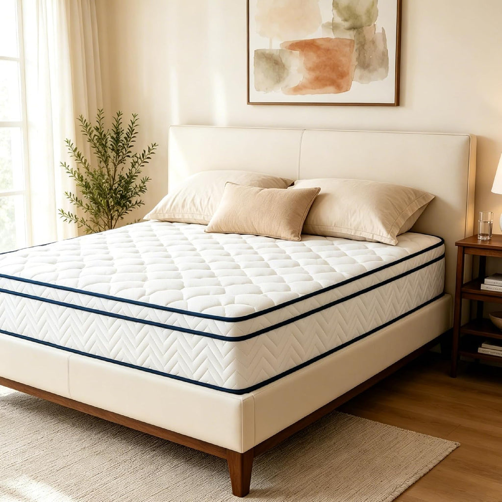 12 Inch King Size Mattress, Hybrid Mattress in a Box, Memory Foam Mattress&Pocket Springs, Medium Plush, Pressure Relief & Motion Isolation, Certipur US Certified