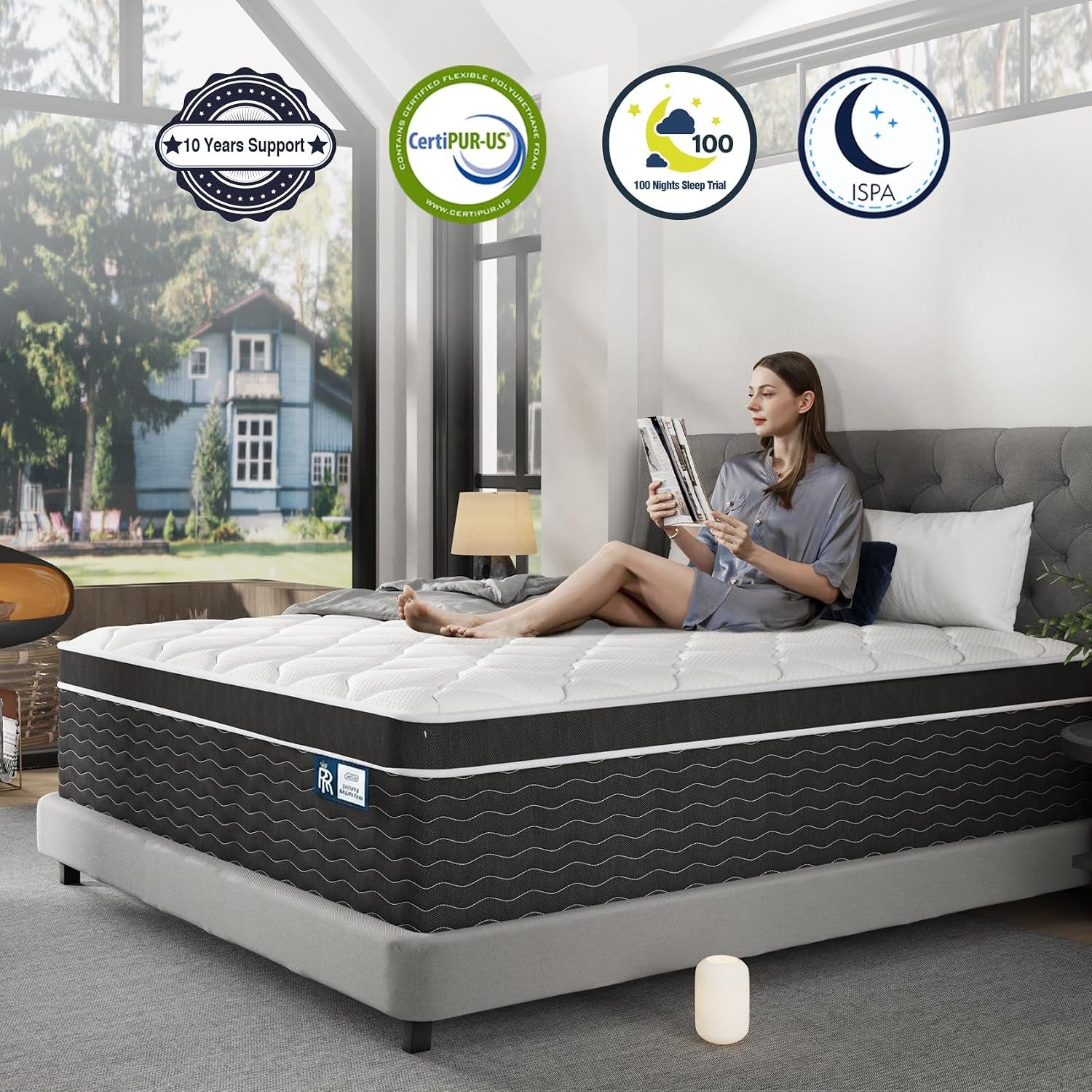 Luxury Hybrid Cooling Gel Foam Firm Queen Mattress 14 Inch in a Box