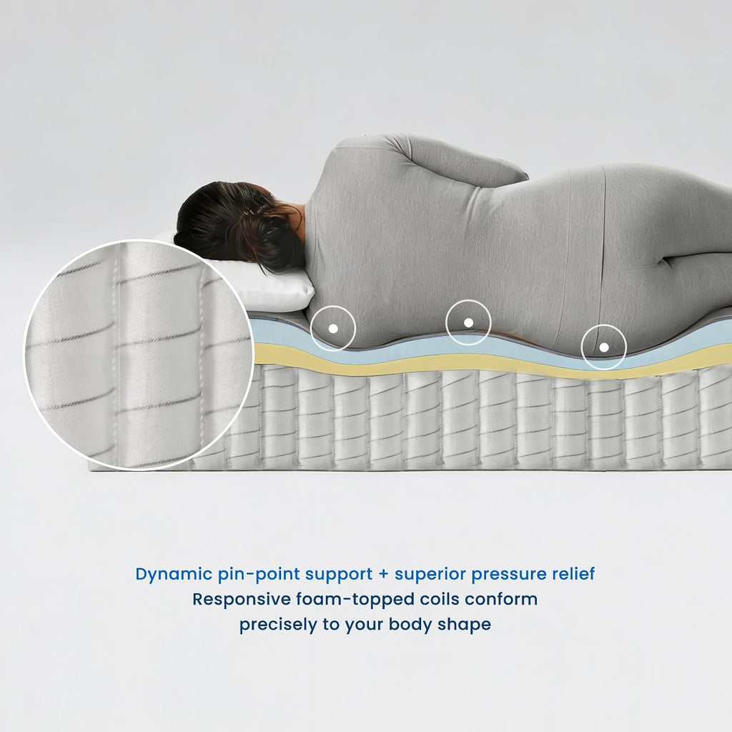 14 Inch King Hybrid Mattress, Medium Firm Support