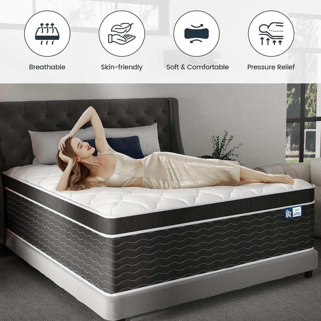 Luxury Hybrid Cooling Gel Foam Firm Queen Mattress 14 Inch in a Box