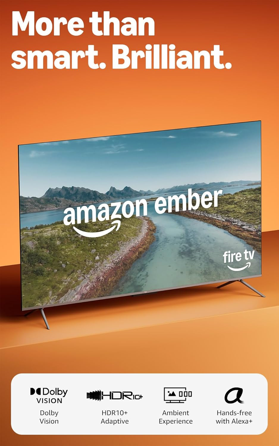 Ember 55" QLED Series with Fire TV (Newest Model), 4K Ultra HD Smart TV, HDR10+, Dolby Vision, Dolby Audio, Quad-Core Processor, Find Shows Faster with Alexa+
