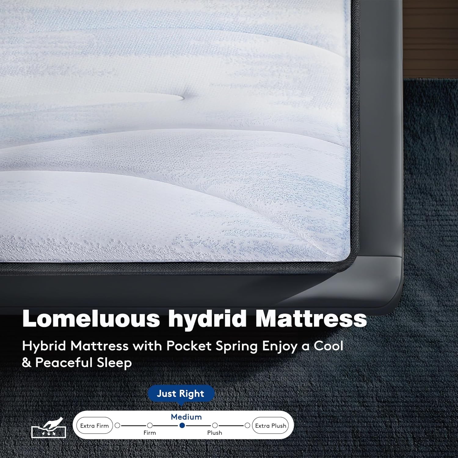 Twin XL Mattress,14" Hybrid Mattress Medium Firm Restful Sleep