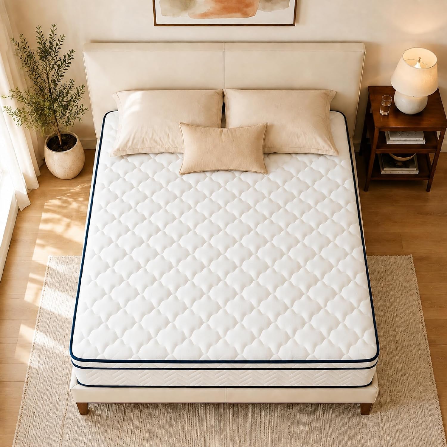 12 Inch King Size Mattress, Hybrid Mattress in a Box, Memory Foam Mattress&Pocket Springs, Medium Plush, Pressure Relief & Motion Isolation, Certipur US Certified