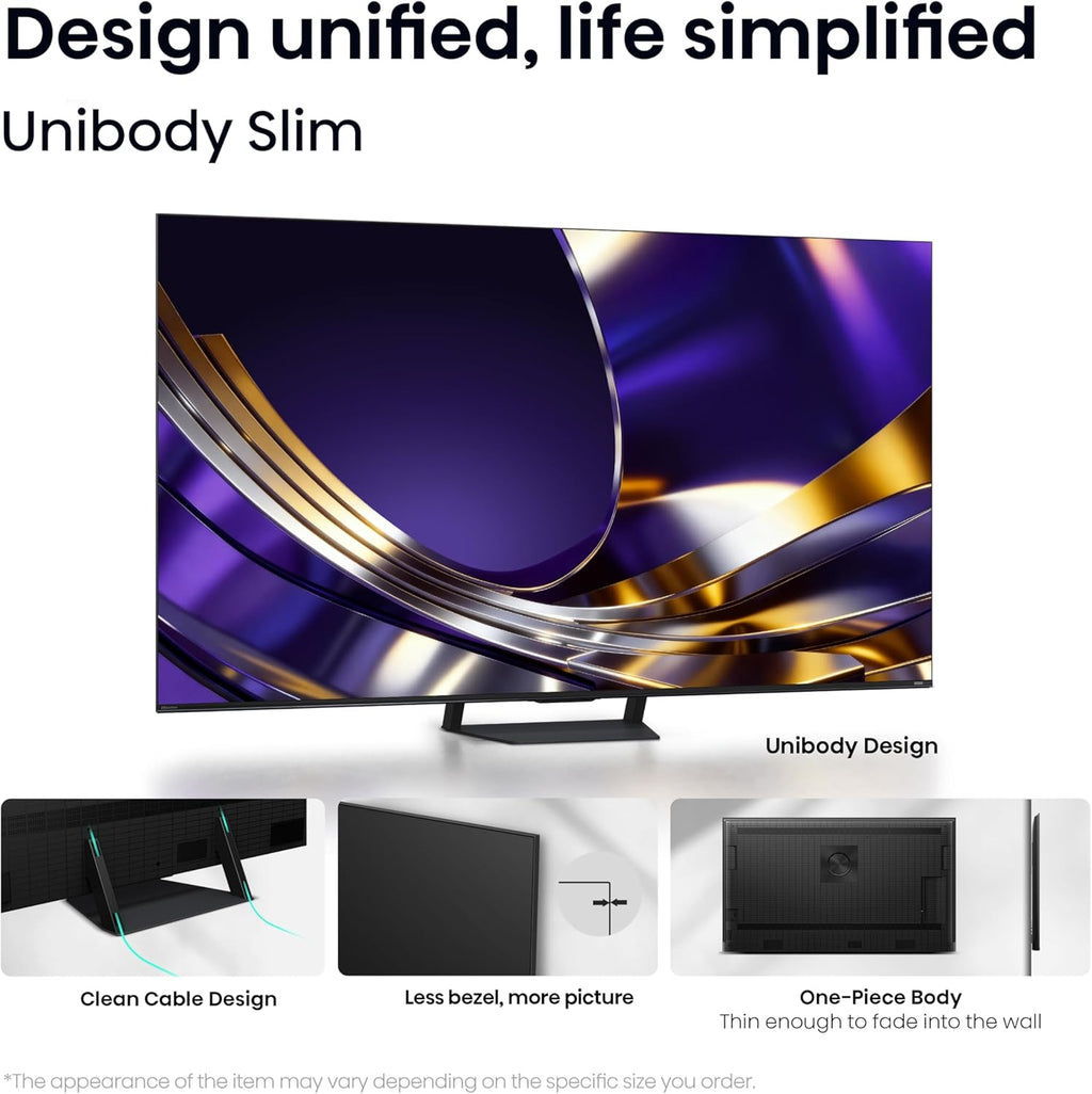 65" U7 Mini-Led ULED 4K UHD Best Premium Gaming Smart Google TV (65U7SG, 2026 NEW) - Hi-Qled, Native 165Hz, VRR 330, HDR10+, Dolby Vision IQ · Atmos, IMAX Enhanced, Anti-Reflection, 2.1.2 Ch