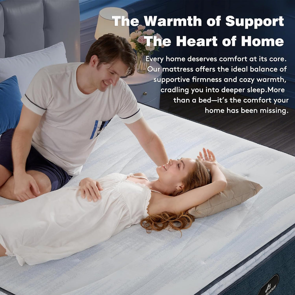 Twin XL Mattress,14" Hybrid Mattress Medium Firm Restful Sleep