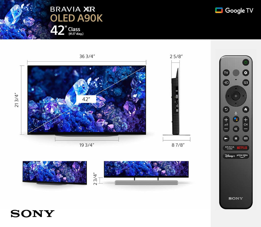 Sony 42 Inch A90K BRAVIA XR 4K HDR TV OLED Smart Google TV (XR-42A90K)