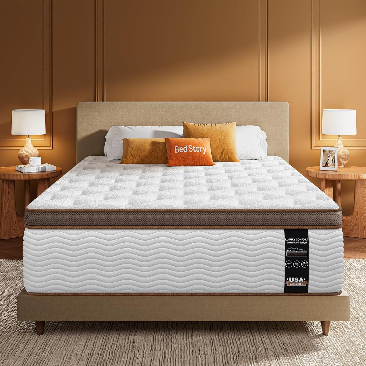 Extra Firm Mattress Queen - 14 Inch Hybrid Mattress for Back Lumbar Pain Relief - Low Motion Transfer & Individually Pocketed Springs, Certipur-Us, 365 Nights Trial