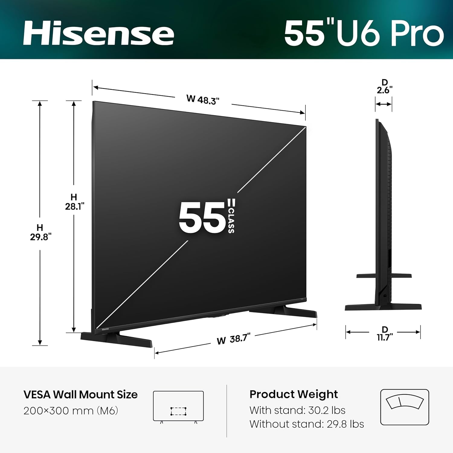 55" U6 Pro Series Mini‑Led ULED 4K UHD HDR Gaming AI Smart Fire TV (55U6SF Pro, 2026 New) – Hi-Qled, Native 144Hz, Motion Rate 480, Dolby Vision IQ,· Atmos, HDR10+, Glare-Free, Alexa+