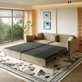 81.9" King Pull-Out Sofa Bed, 3-In-1 Convertible Sleeper Couch with Modern Velvet Fabric & Gold Accents, Space-Saving 3-Seater Sofa Bed for Apartments, Living Rooms & Small Space Modern Living