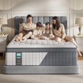 Queen 14 Inch Hybrid Mattress, Medium Firm, 7-Zone Lumbar Support in a Box