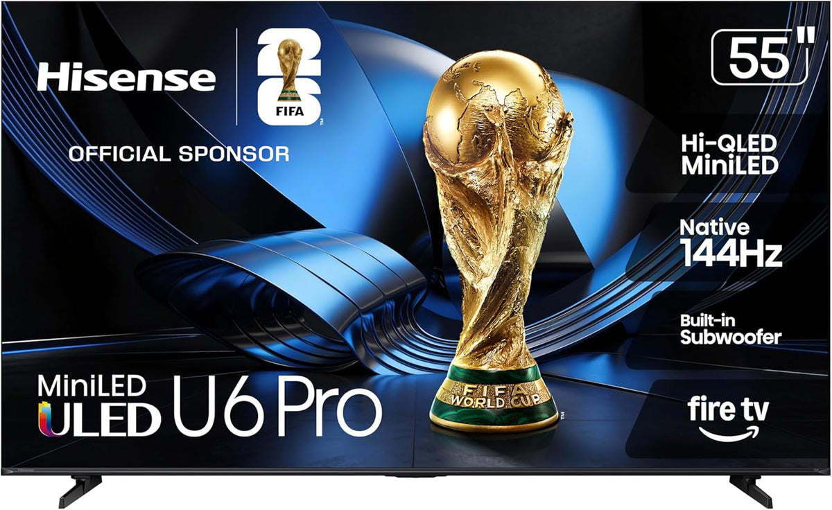 55" U6 Pro Series Mini‑Led ULED 4K UHD HDR Gaming AI Smart Fire TV (55U6SF Pro, 2026 New) – Hi-Qled, Native 144Hz, Motion Rate 480, Dolby Vision IQ,· Atmos, HDR10+, Glare-Free, Alexa+