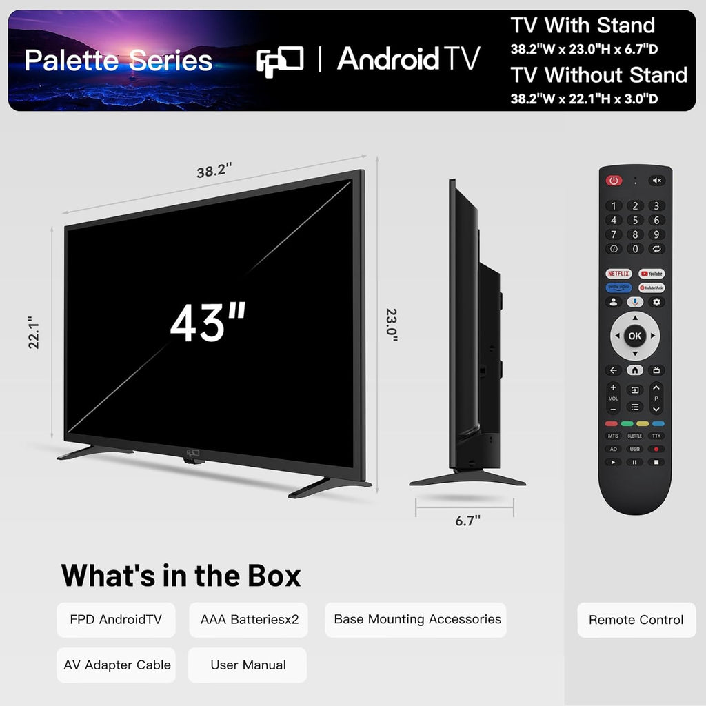 43 Inch 1080P Full HD Smart Android TV Ultra Thin LED Television