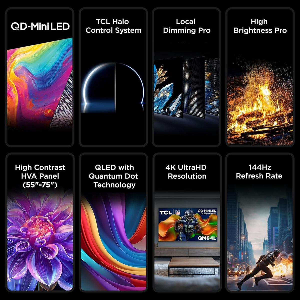75-Inch QM64L Series | Mini LED QLED 4K HDR Gaming TV for Sports & Movies | 75QM64L, 2026 | 144Hz VRR, Dolby Vision Atmos, Alexa+ Voice Remote, Amazon Exclusive Smart Fire TV